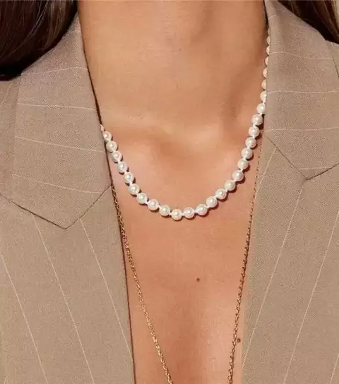 Colar Pérolas Shell Fecho Imã Liso - comprar online