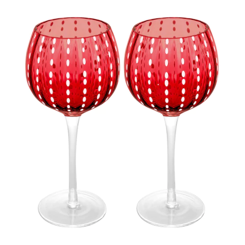 Conjunto 2 Taças de Vinho Oquidea Vermelha 450ml. - comprar online