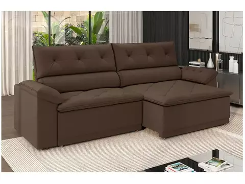 Sofá Retrátil Reclinável 3 Lugares Veludo