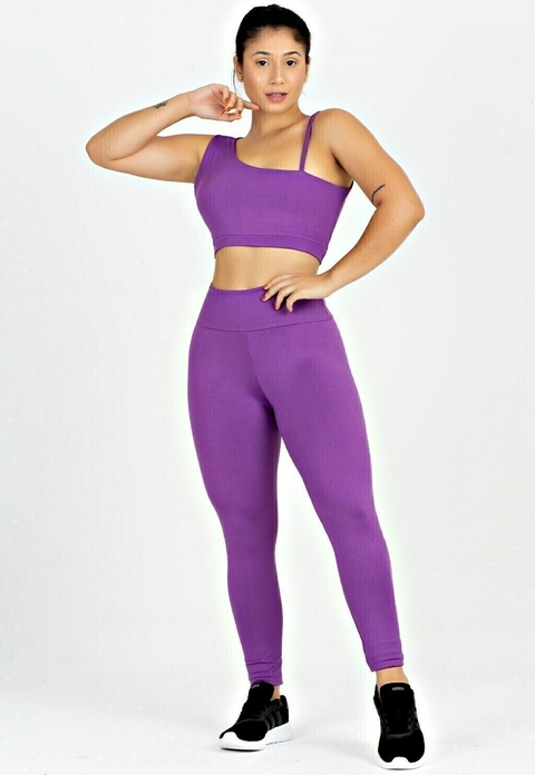 Conjunto Cropped Alcinha Detalhe Nas Costas+ Calça Legging Roxo Conjunto Metamorfose | REF: MTF16