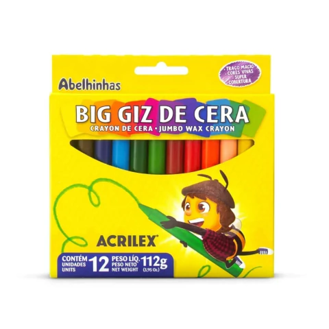 Big Giz Acrilex Coordenação Motora e Criatividade 12 Cores