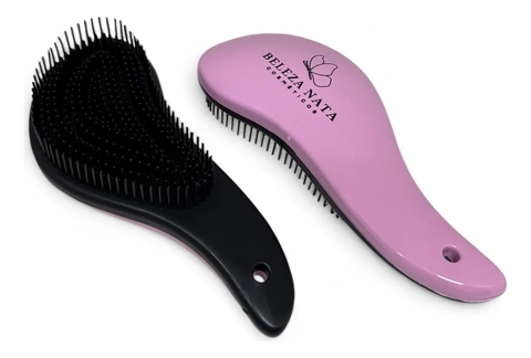 Escova Mágica De Desembaraçar Cabelo Rosa Beleza Nata