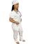 Pijama Cirúrgico Essencial Spandex-Elastano - Feminino Barra Reta - Branco - Empório Caminhar Bem