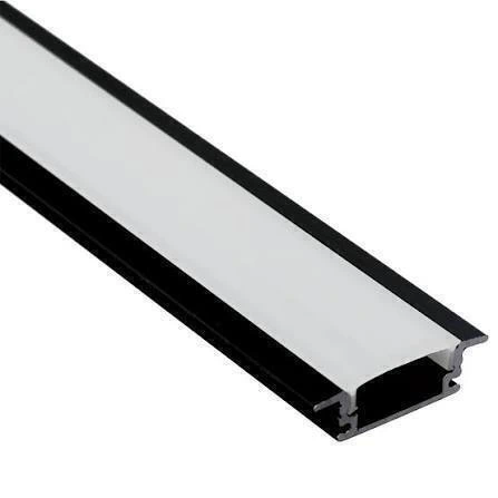 PERFIL LED EMBUTIR PRETO 3 METRO 10X10MM