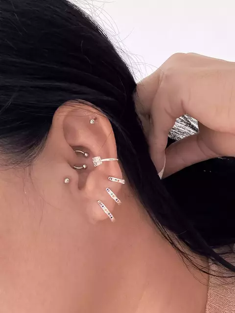Piercing Fake Ponto de Luz Banhado a Prata