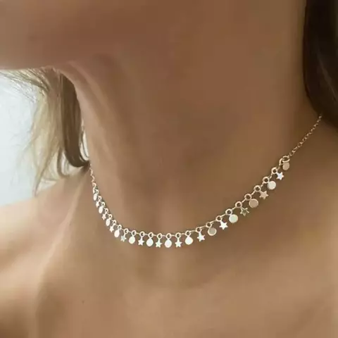 Chocker Constelacao Banhado a Prata