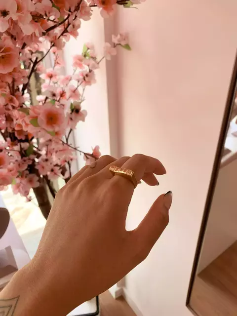 Anel Ajustavel Ana Banhado a Ouro