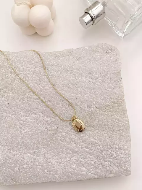 Colar Mini Relicario Banhado a Ouro