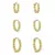 Brinco Trio Argola Esfera Banhado a Ouro