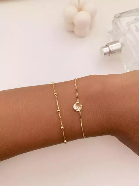 Pulseira Ponto De Luz Banhado a Ouro