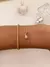 Pulseira Oval Rosa Fucsia Banhado a Ouro