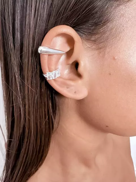 Piercing Pedras Ovais Zirconia Banhado a Prata
