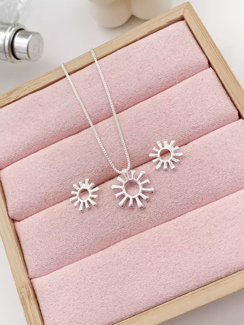 Conjunto Sol Banhado a Prata
