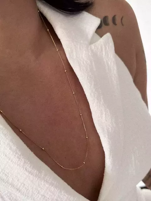 Colar Veneziana Bolinha 60 cm Banhado a Ouro
