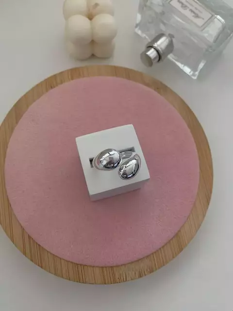 Anel Ajustavel Gota Banhado a Prata