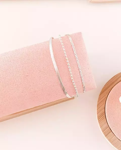 Pulseira Tripla Ana Banhada a Prata