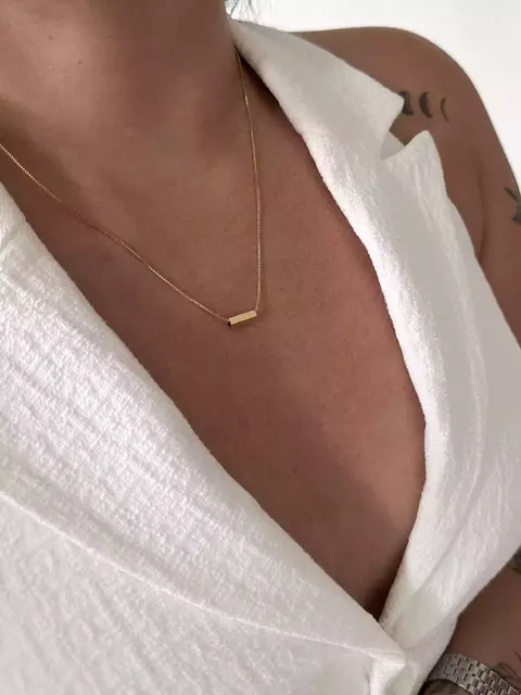 Colar Mini Bastao Banhado a Ouro