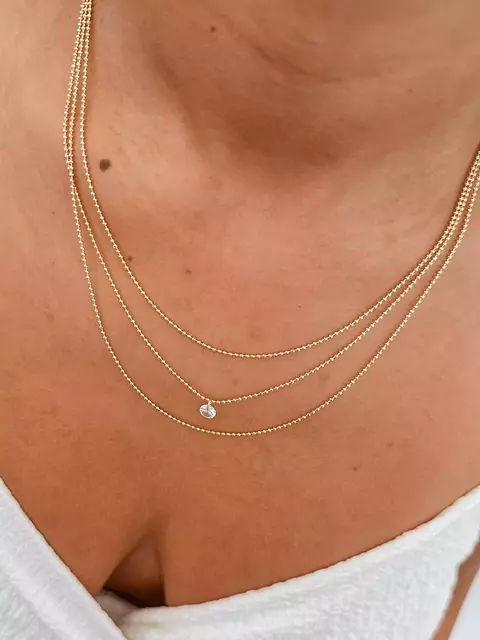 Colar Triplo Helena Banhado a Ouro