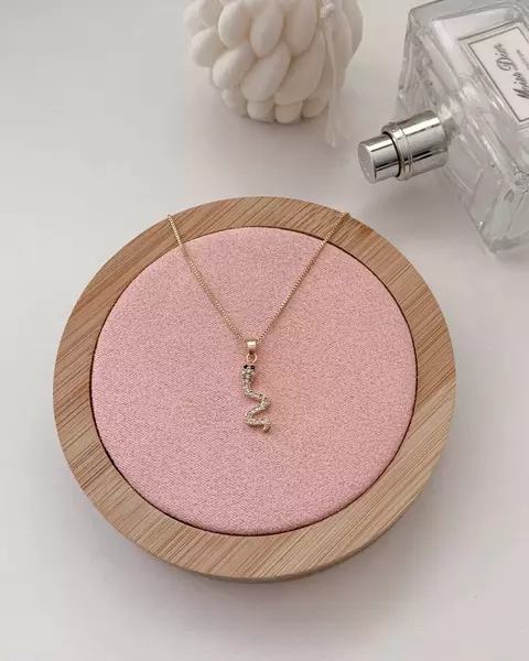Colar Cobra Cravejada Banhado a Ouro
