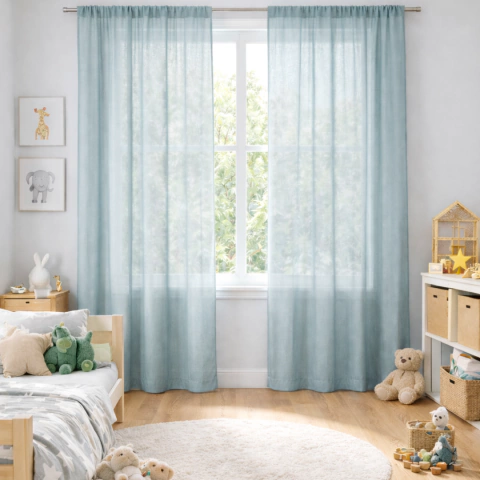 Cortina infantil-Celeste Aqua