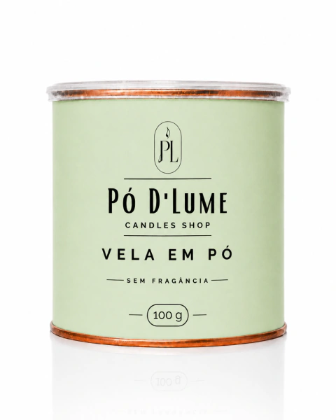 Vela em Pó Verde Oliva Pó D’Lume 100g – Vegetal, Vegana e Sem Parafina