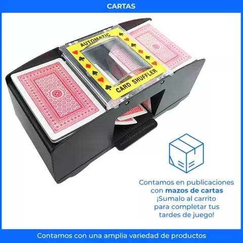 Mezclador Cartas Naipes Poker Automatico Deluxe Casino Negro Liso
