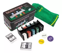 Set Póker Casino En Lata 200 Fichas Cartas Y Paño