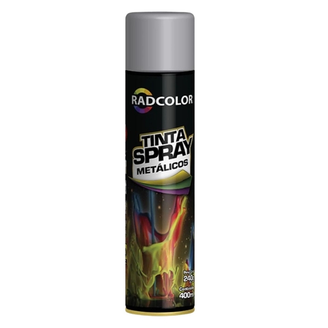 Tinta Spray Prata Multiuso 400 ml – Acabamento Metálico para Metal, Madeira, Plástico e Geral