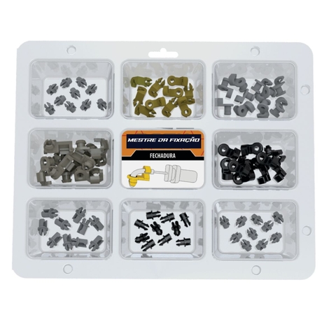 Kit C/90 Grampos Fechadura Mix Diversos - 9 Berços/Mix 01