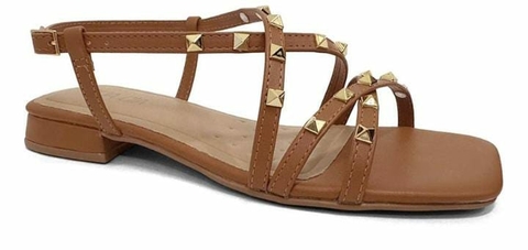 Sandália Sua Cia Caramelo Com Detalhe Dourado 05737