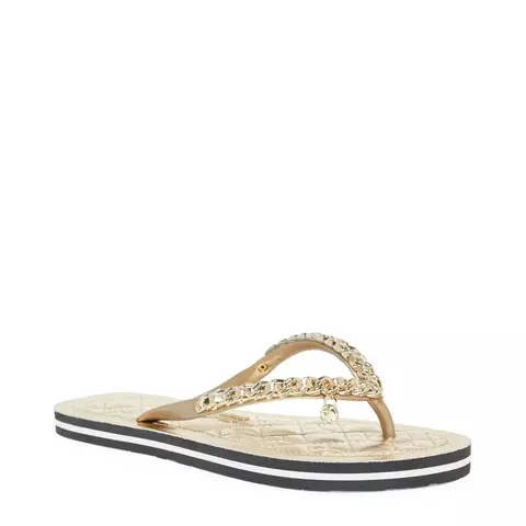 Chinelo Santa Lolla Flip Flop Matelassê Metalizado Dourado - comprar online
