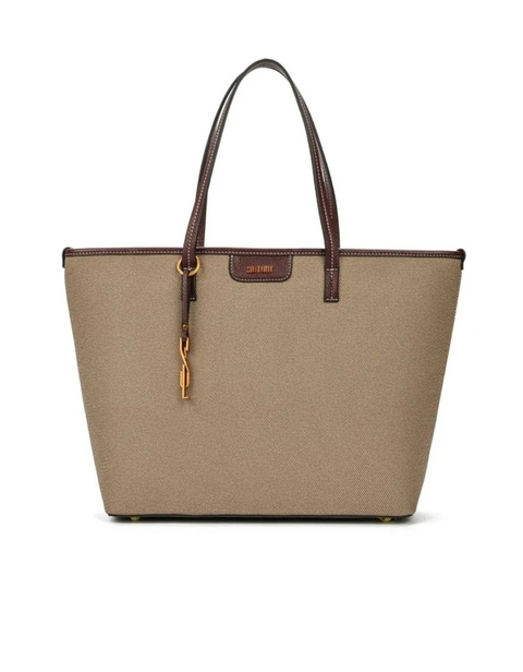Bolsa Shopper Canvas Bege Escuro