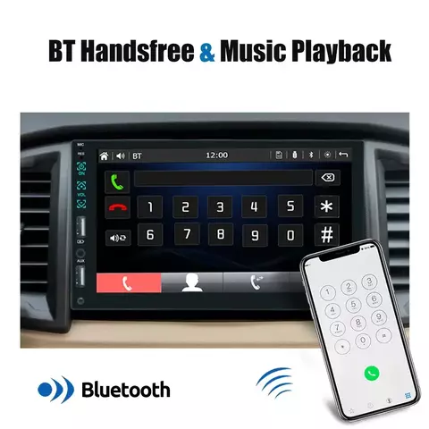 ESSGOO 1 Din Rádio De Carro Bluetooth 7 Polegadas Tela Sensível Multimídia MP