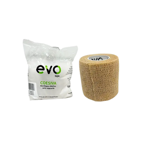 BANDAGEM ELASTICA AUTOADERENTE TAM 5cm x 450cm BEGE - EVO TAPE