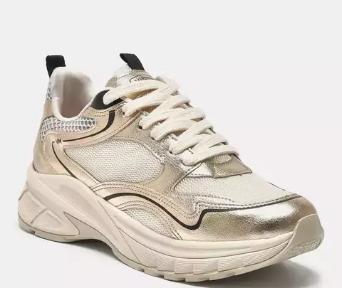 Tênis Via Marte Casual Feminino Dourado 24000405