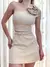Conjunto Feminino em Alfaiataria Short Saia e Cropped Alça Única com Flor Vivi - susfe34