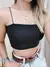 Cropped em Suplex de Alça Fina Carol Ref. 589 Cor:Marrom;Tamanho:Único - comprar online