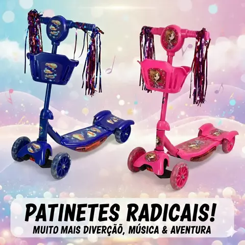 Patinete 3 Rodas Infantil Dobrável com Som e Luz - comprar online