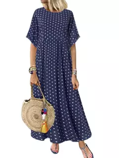 Vestido longo de bolinhas na internet