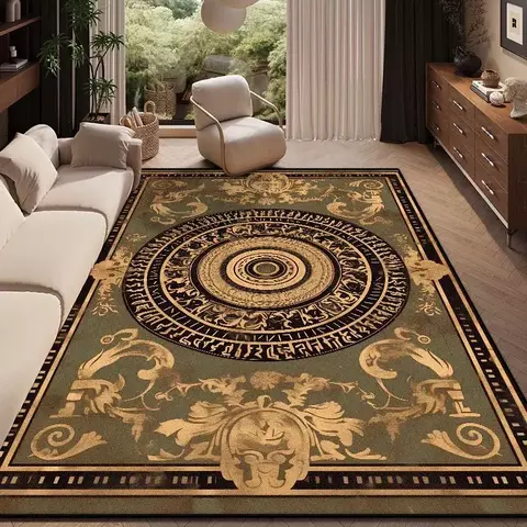 Tapete de luxo estilo europeu retrô para sala de estar, confortável, macio, an