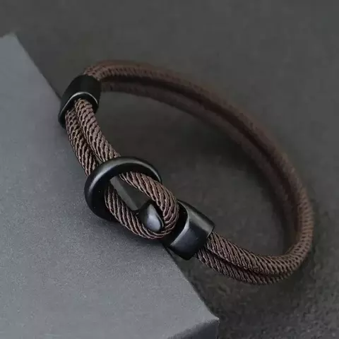 Moda corda pulseira masculina dupla camada de acampamento ao ar livre braclet ho