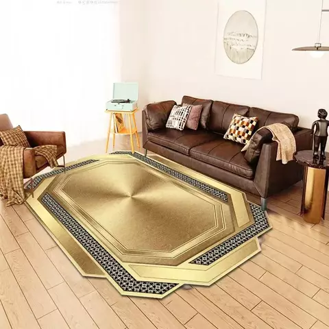Tapete dourado irregular para sala de estar, decoração de casa, quarto, modern