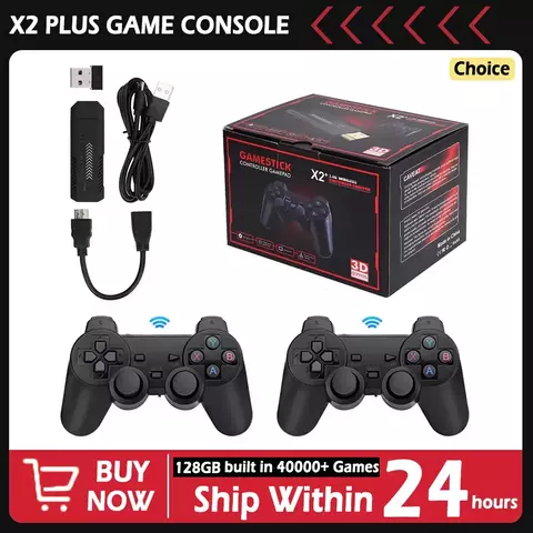 Novo x2 plus game stick gd10 pro 4k hd retro console de videogame controlador se