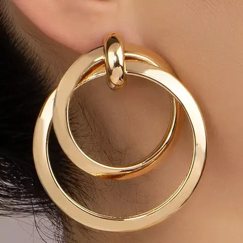 Brincos de argola dourado - comprar online