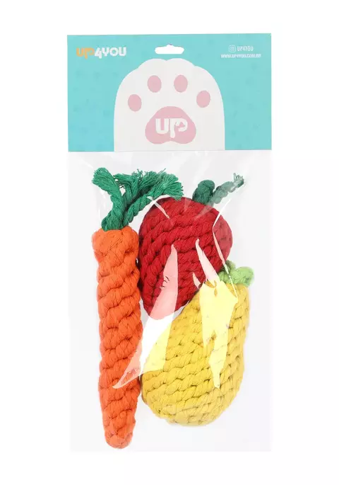 Brinquedo Pet Pequeno Kit Frutas de Pelúcia Up4you