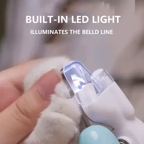 Cortador de unhas profissional para animais de estimação, com luz led, garra p