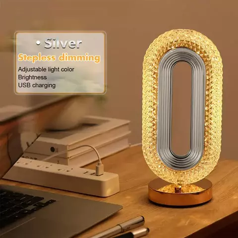 Lâmpada de mesa led carga usb interruptor toque decoração do quarto luz acess