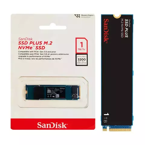 SSD M.2 1TB SANDISK PLUS NVME PCIE GEN3.0 SDSSDA3N-1T00-G26 3200MB/s