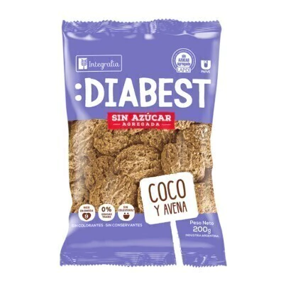 Galletitas para Diabéticos - DIABEST - SIN AZUCAR AGREGADA - 200 gr - COCO