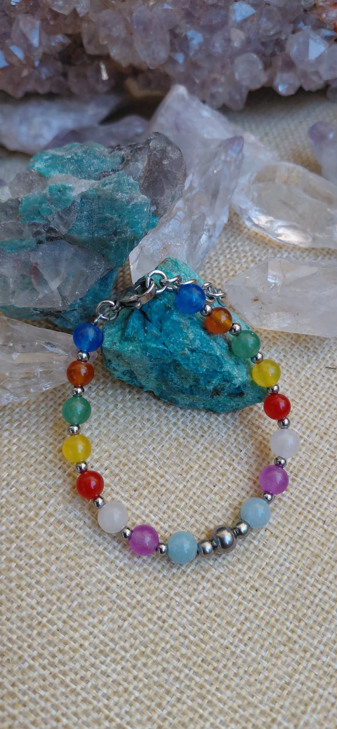 Pulsera Esferas Ágata y Acero en internet
